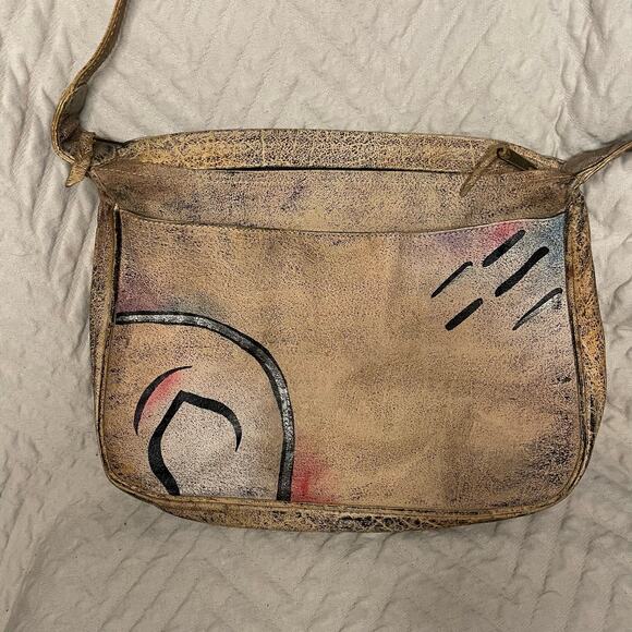 SALE!! Vintage The Animal purse wearable art leather hand painted made in India - Picture 2 of 9